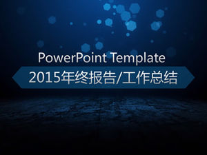 Blue dynamic spot background 2014 year-end work summary ppt template