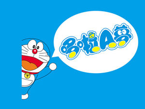 Modelo de ppt de tema de desenho animado bonito Doraemon Sininho