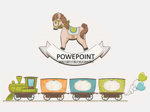 Trojan horse, small train, bicycle, cute children's toy theme ppt template