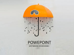 قالب PPT الإبداعي مظلة صغيرة ثلاثية الأبعاد