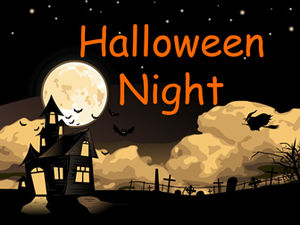 Chinese and English dual version Halloween dynamic ppt template