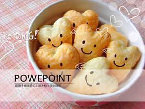 Cute warm love leisure snack ppt template