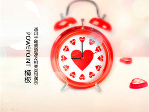 Love alarm clock romantic love time memory ppt template