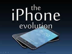 iphone6携帯電話ブルーブラックテクノロジーセンスpptテンプレート