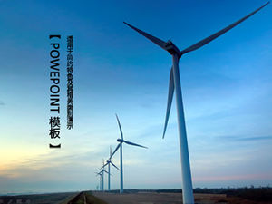 Energia wiatrowa generowania energii zielonej ochrony środowiska oszczędzania energii szablon ppt