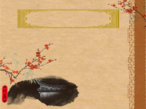 梅の花の瞑想と栽培古代の韻pptテンプレート