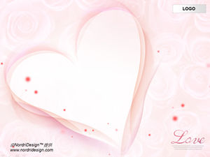 Cinta template ppt latar belakang merah muda mawar