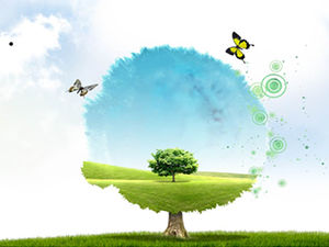 Ink tree creative arbor day ppt template