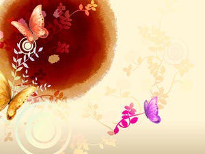 Schmetterling lieben Blume Tinte chinesische Stil ppt Vorlage