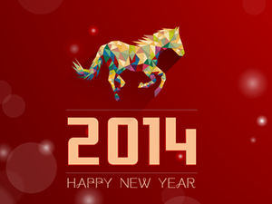 2014 Ruipu Yeni Yıl kartı ppt şablonu