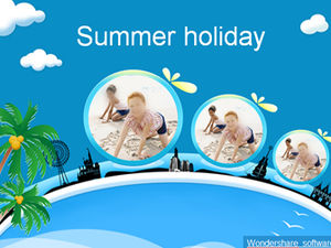 Mutlu Plaj Yaz Kampı PPT Albüm Şablonu