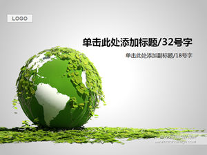 Tanaman hijau membungkus template ppt tema perlindungan bumi-lingkungan