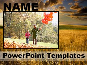 Parent-child outdoor activity theme album ppt template