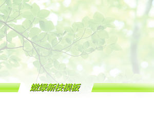 Fresh green new branches elegant green PPT background template