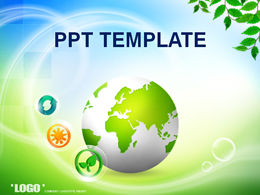 지구-녹색 환경 보호 PPT 템플릿 돌보는