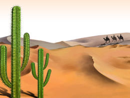 Modello ppt cammello fata pilastro paesaggio desertico