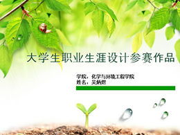 เทมเพลต PPT สไตล์เกาหลีฤดูใบไม้ผลิสีเขียวสดธรรมชาติ