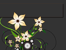 Beautiful right amount of artistic flower line ppt template