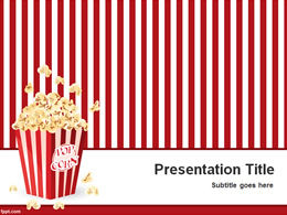 Red and white spacer popcorn theme ppt template