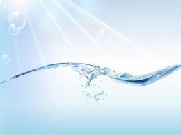 Sunshine bubble water close-up blue background ppt template