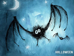 เทมเพลต PPT ของ Night Sky Bat Halloween