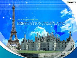 French historical sites and attractions introduction ppt template