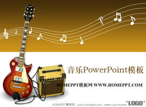 Fundo da guitarra elétrica ensino da música modelo de PPT de download
