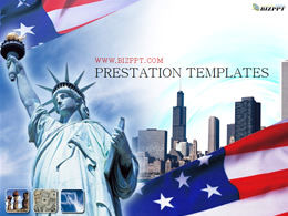 Freiheitsstatue-US-Reisebranche ppt Vorlage