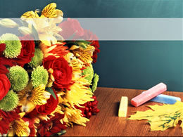 Flowers on the podium —— 2012 Teacher Day ppt template