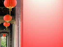 赤いランタンを上げる-中国風のお祭りのpptテンプレート