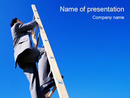 Orang bisnis mendaki tangga ppt template
