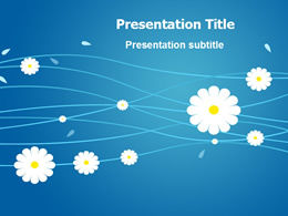 Vector petal line blue background PPT picture template