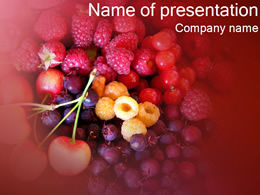 เทมเพลต PPT ของ Cherry Mulberry Purple Fruit