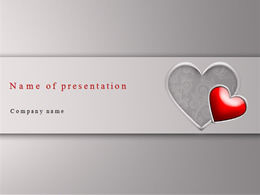 Crystal red heart PPT love template