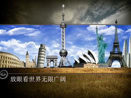 World famous attractions tourism industry ppt template