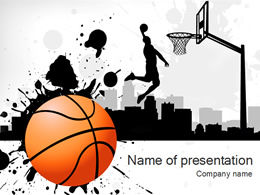 Basketball ink art style ppt template