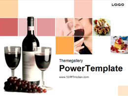 Wine grape western dining ppt template