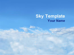 Blue sky and white clouds elegant ppt template