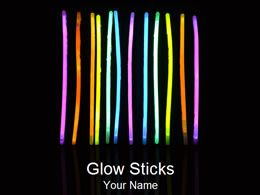 Night bright color light stick ppt template