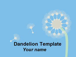 Vektor template ppt tanaman dandelion