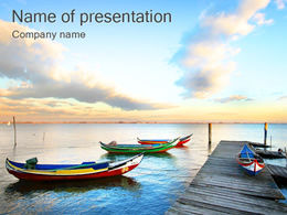 Sunset seascape ppt template