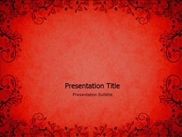 Beautiful lace line red background ppt template