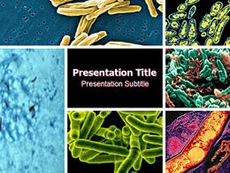 Шаблон ppt с бактериями туберкулеза для медицинской промышленности