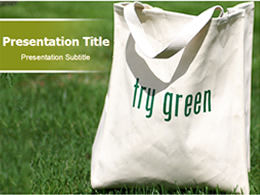 Shopping bag-verde modello di protezione ambientale tema ppt
