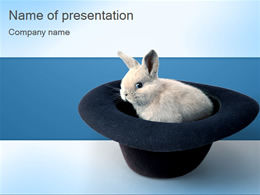 Cute little white rabbit ppt template