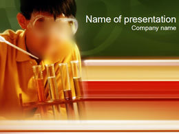 Student doing chemistry experiment ppt template