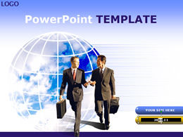 Earth background business people ppt template