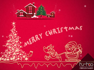 Cartão de saudação de música de Natal com tema vermelho