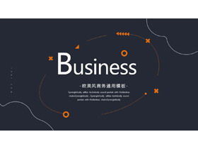 Simple orange and black color European and American business PPT template