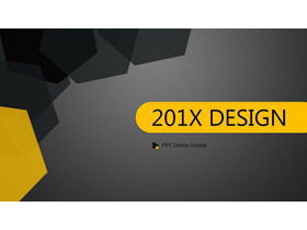 Black gold flat polygon background business PPT template